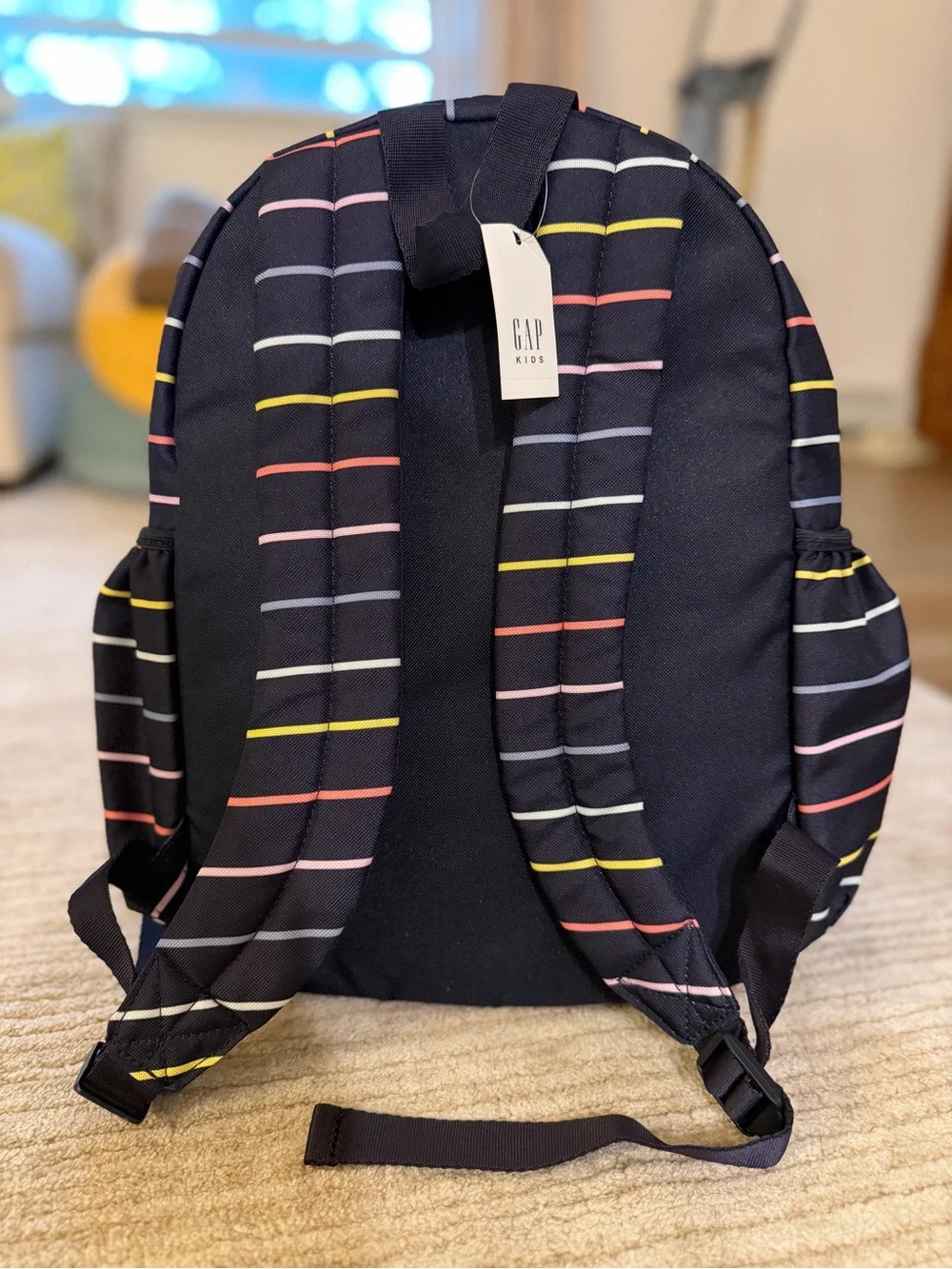 GAP Kids Navy Striped Backpack with Glitter Star
